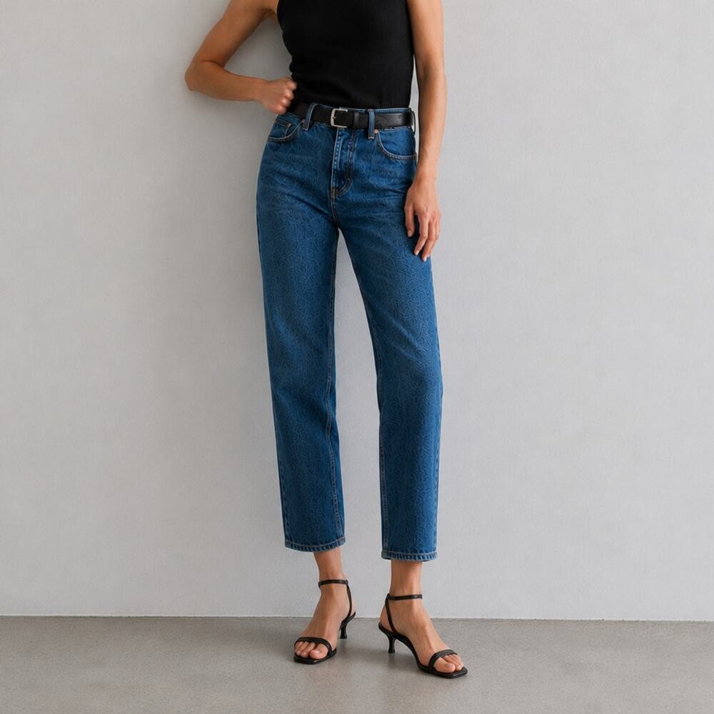 Agolde Remy High Rise Straight Jeans A105-813 Womens 26 Blue Denim Ankle